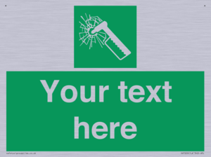 Custom sign safe condition emergency hammer